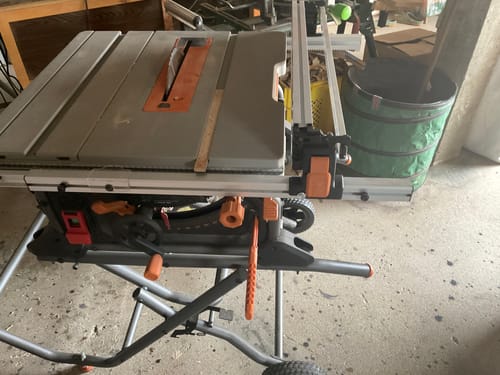 Customer photo review of Scie sur table Evolution R255TBLX 255mm 1650W avec lame multi-matériaux TCT + Support roulant pliable