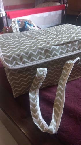 Customer photo review of Qoolish Diaper storage caddy Organizers with Lid! (Available in 4 colors)