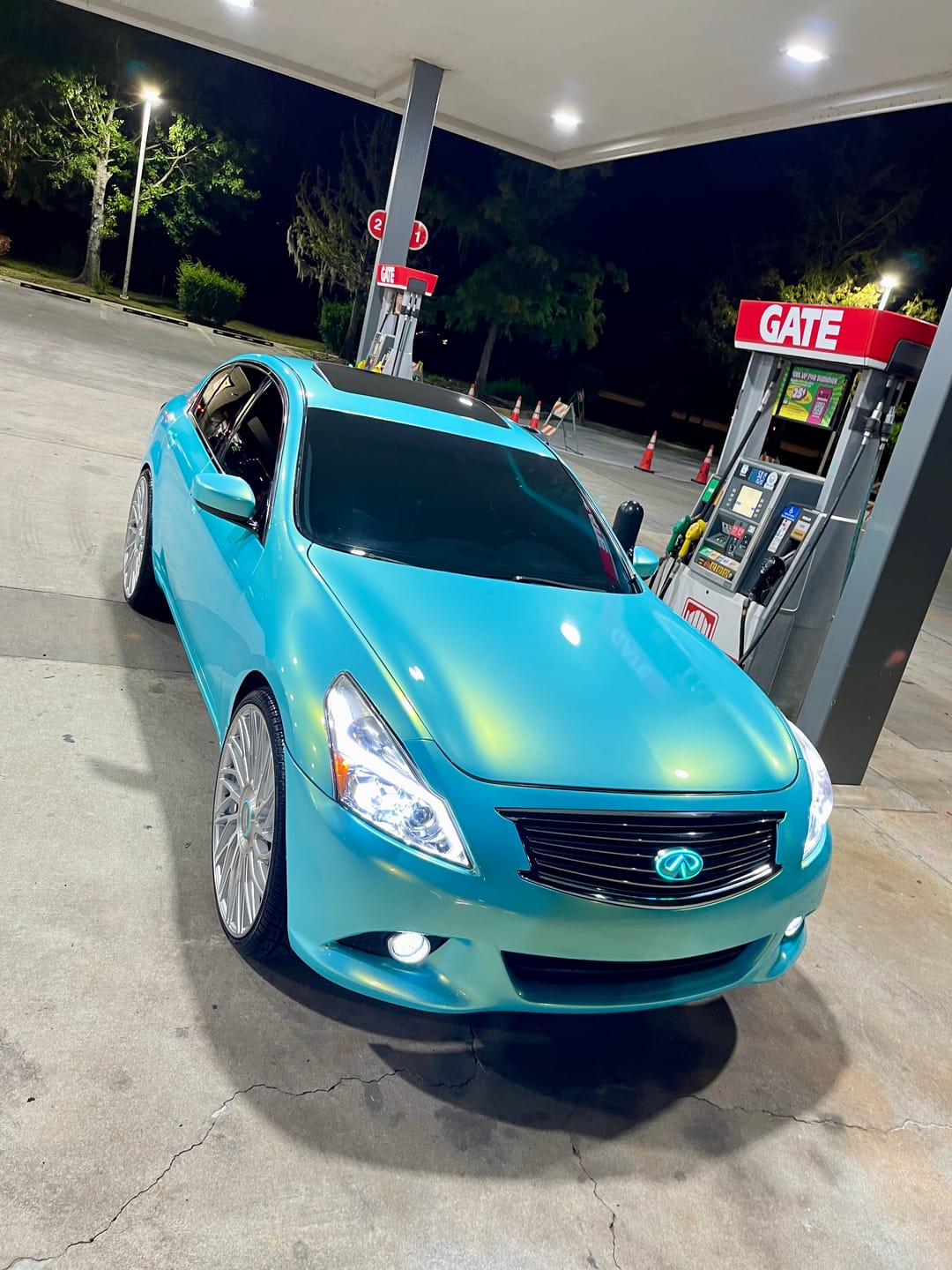 Customer photo review of Candy Metallic Neon Ice Blue Vinyl Wrap