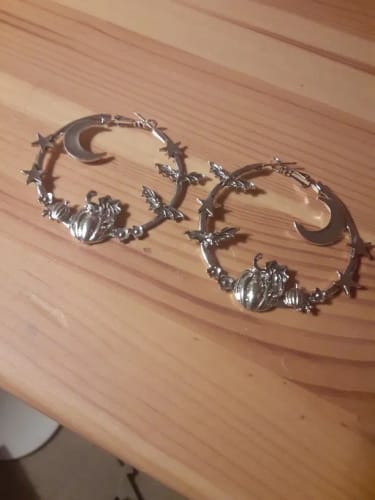 Customer photo review of Halloween Night Hoop Earrings