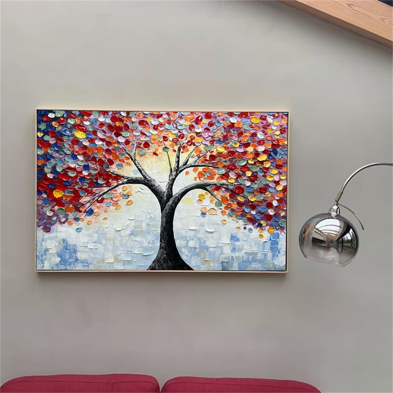 Customer photo review of Colorful Tree Textured Painting Canvas #TP008