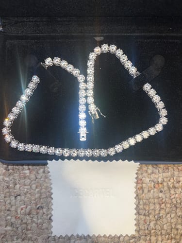 Customer photo review of Moissanite Tennis Chain 14K Gold (ALL SIZES)