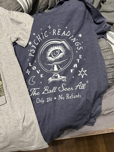 Customer photo review of Psychic Readings Tee
