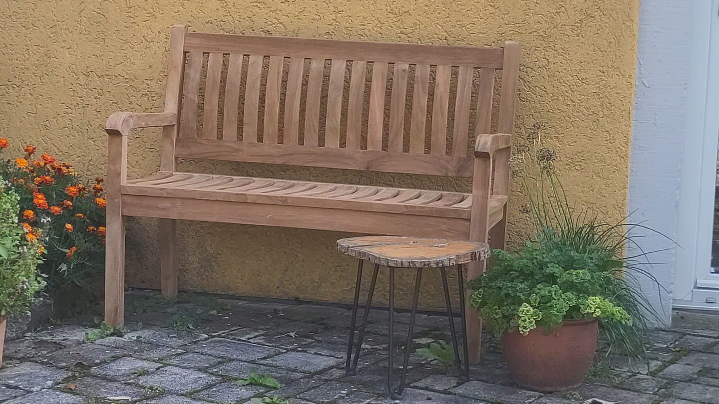 Customer photo review of Teak Gartenbank Beaufort, 120 cm
