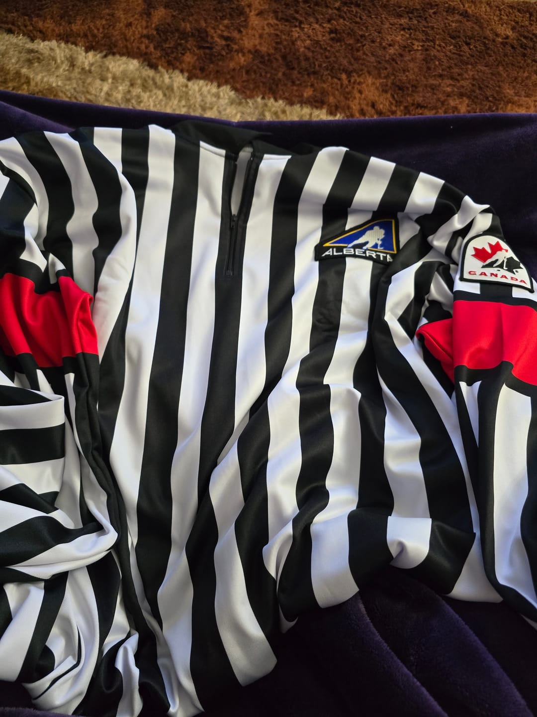 Customer photo review of ZR1 HOCKEY REFEREE JERSEY w/ ORANGE or RED ARMBANDS