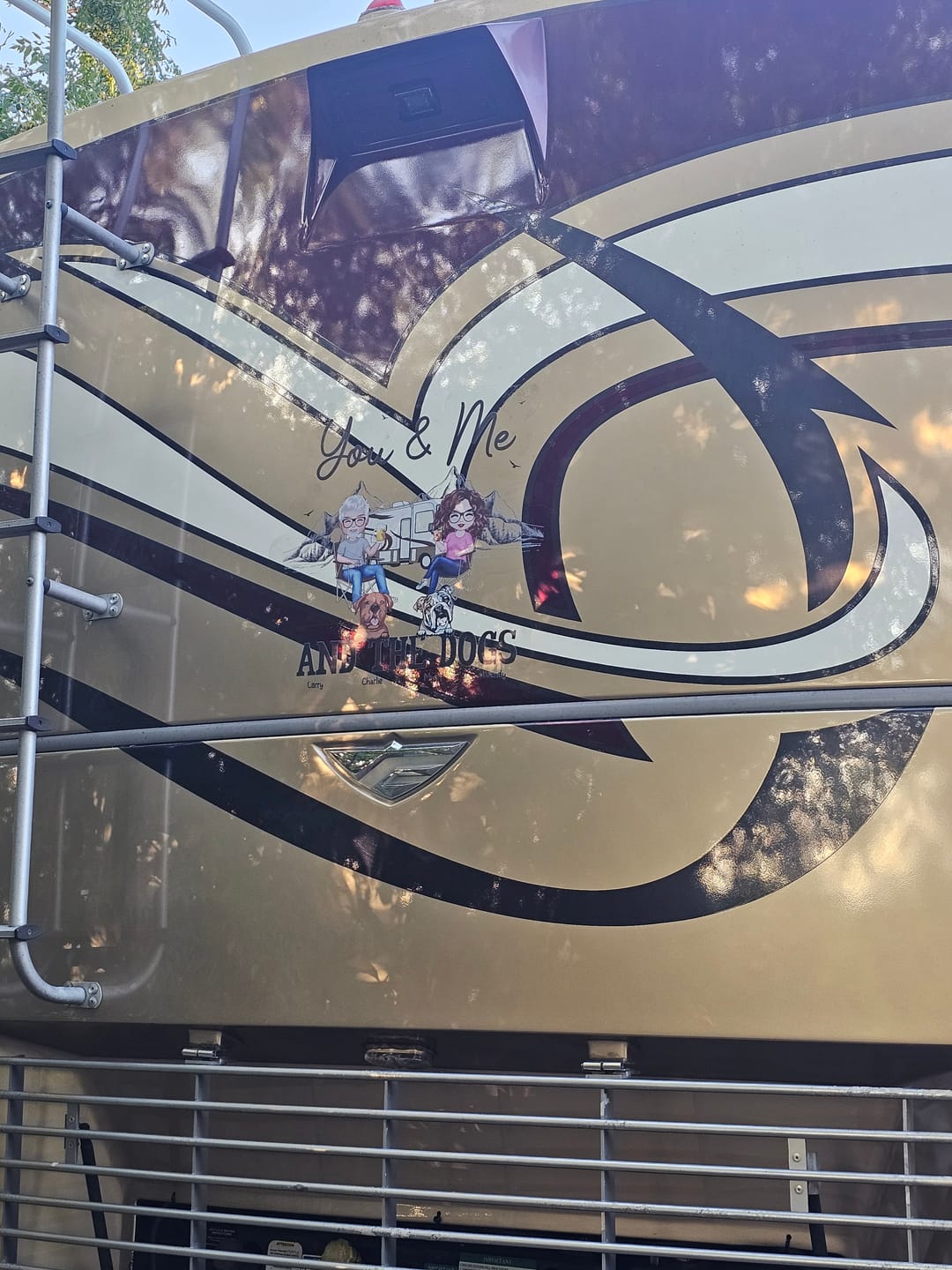 Customer photo review of You Me & The Dogs Camping Couple Personalized RV Decal