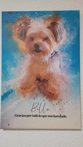 Customer photo review of Foto de tu mascota en estilo acuarela | Regalo para cachorros, perros y gatos