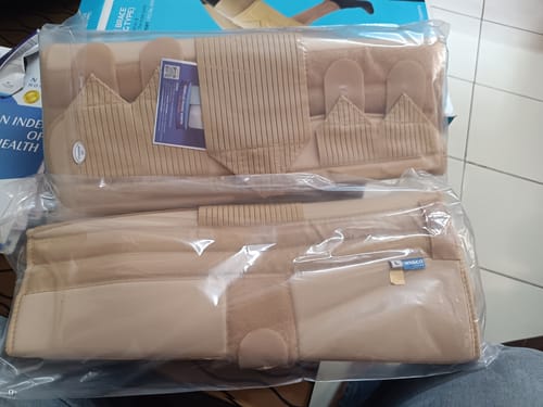 Customer photo review of Knee Immobilizer | Locks the Motion & Stabilizes the Knee Joint (Beige)