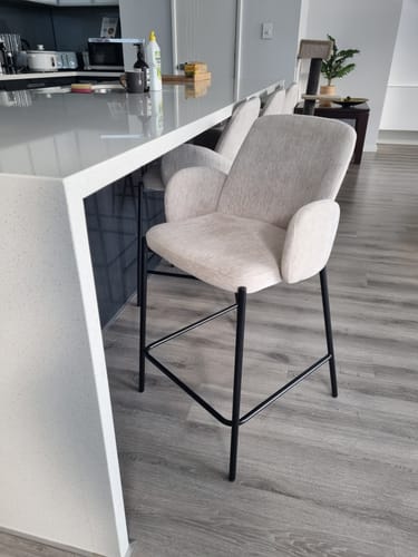 Customer photo review of Fraser Fabric Kitchen Bar Stool in Oat