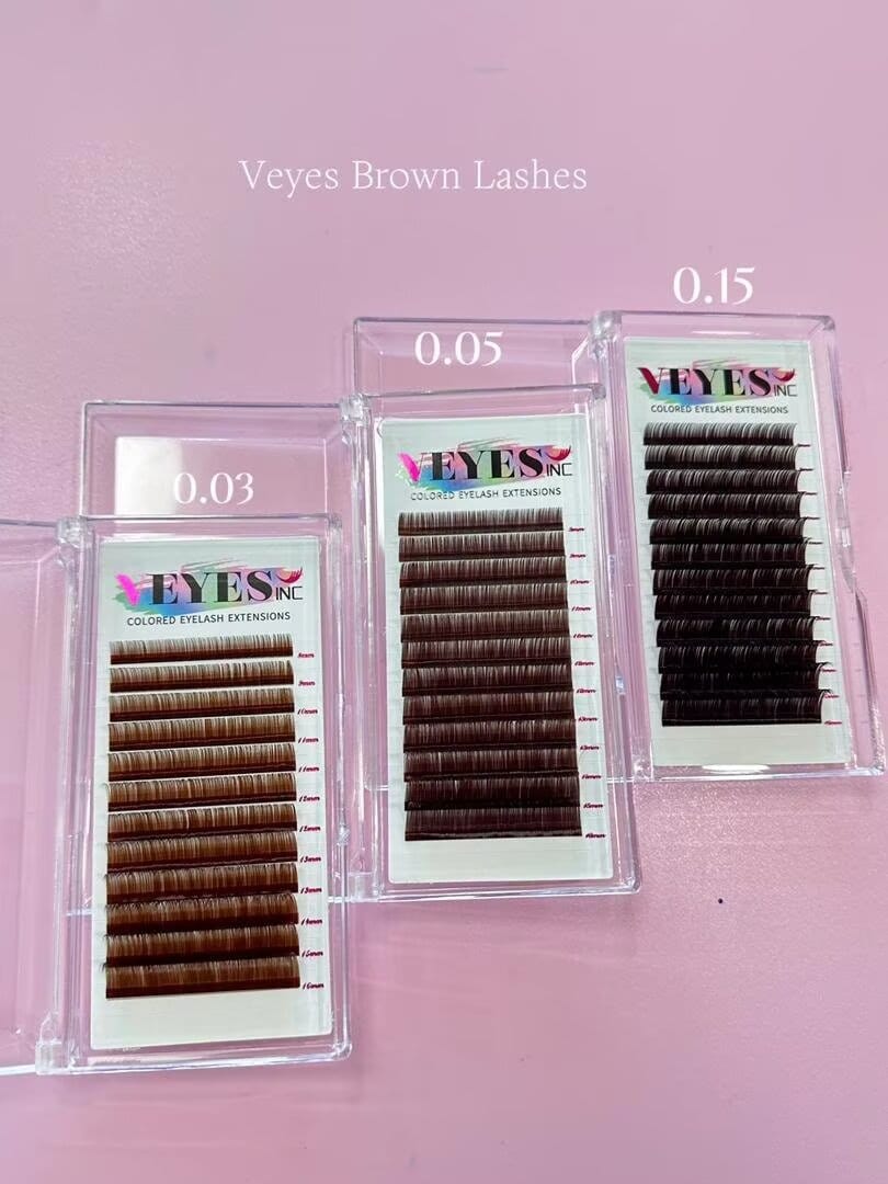 Customer photo review of 0.15mm  Brown Eyelash Extensions