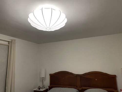 Customer photo review of Mid-Century Modern White Flush Mount Light