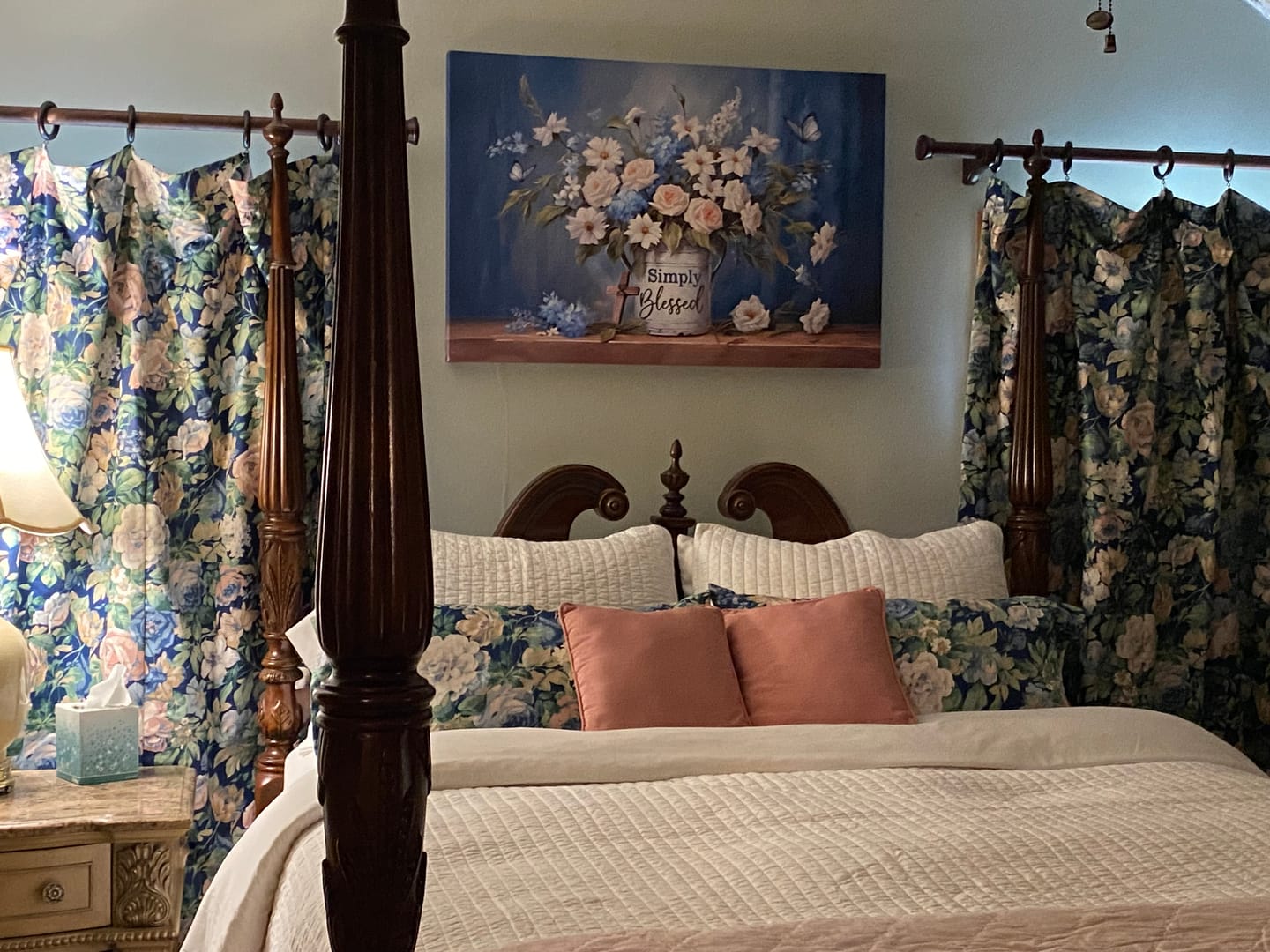 Customer photo review of Simply Blessed Wall Art Canvas, Flowers and Butterflies, Christian Wall Decor