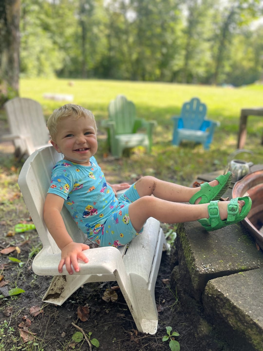 Customer photo review of Baby Shark Bamboo Kids Pajama Short Set