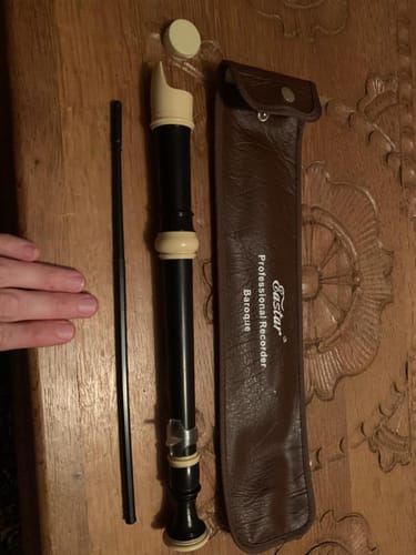 Customer photo review of Eastar ソプラノ リコーダー ABS樹脂製 バロック式 C調 指掛け、そうじ棒、運指表、布ケースERS-21BB