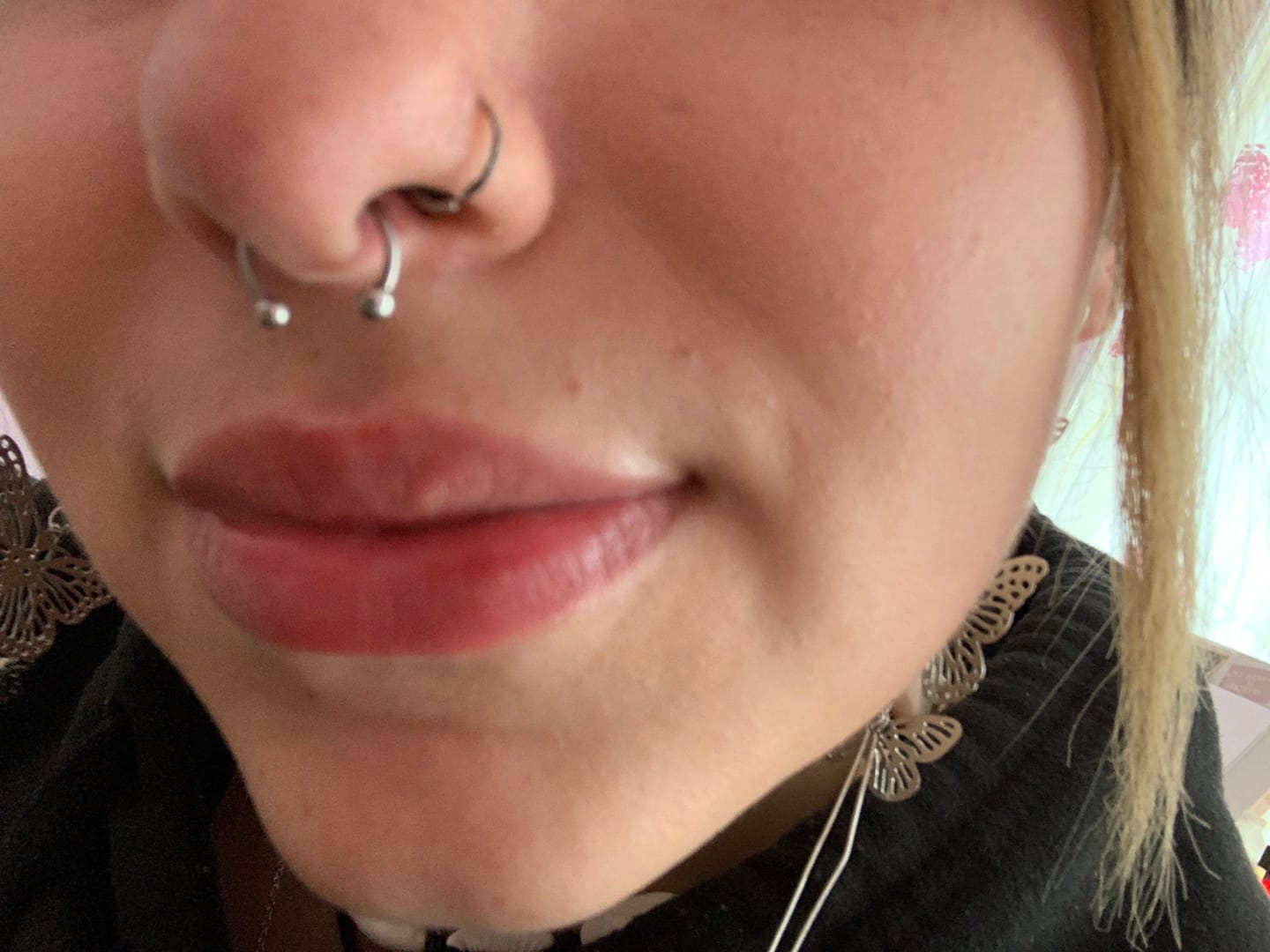 Customer photo review of Sterling Silver Nose Ring