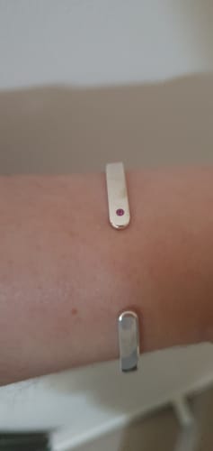Customer photo review of Rhodolite Garnet Cuff Bracelet