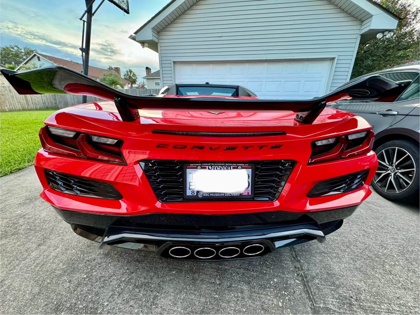 Customer photo review of Corvette C8 Z06 License Plate Backing