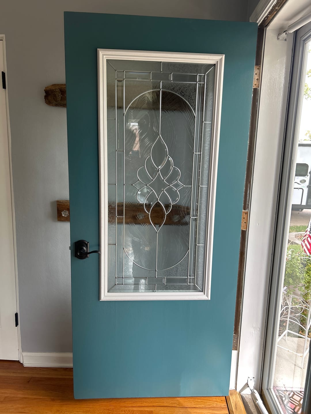 Customer photo review of Saxon Glass and Frame Kit (3/4 Lite 24" x 50" Frame Size)
