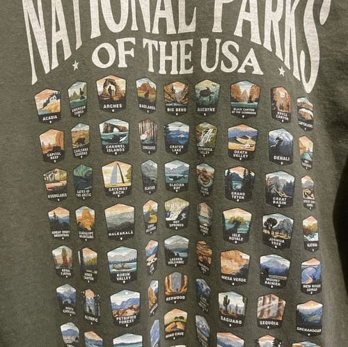 Customer photo review of National Parks of the USA 63 Badges Comfort Colors T-Shirt