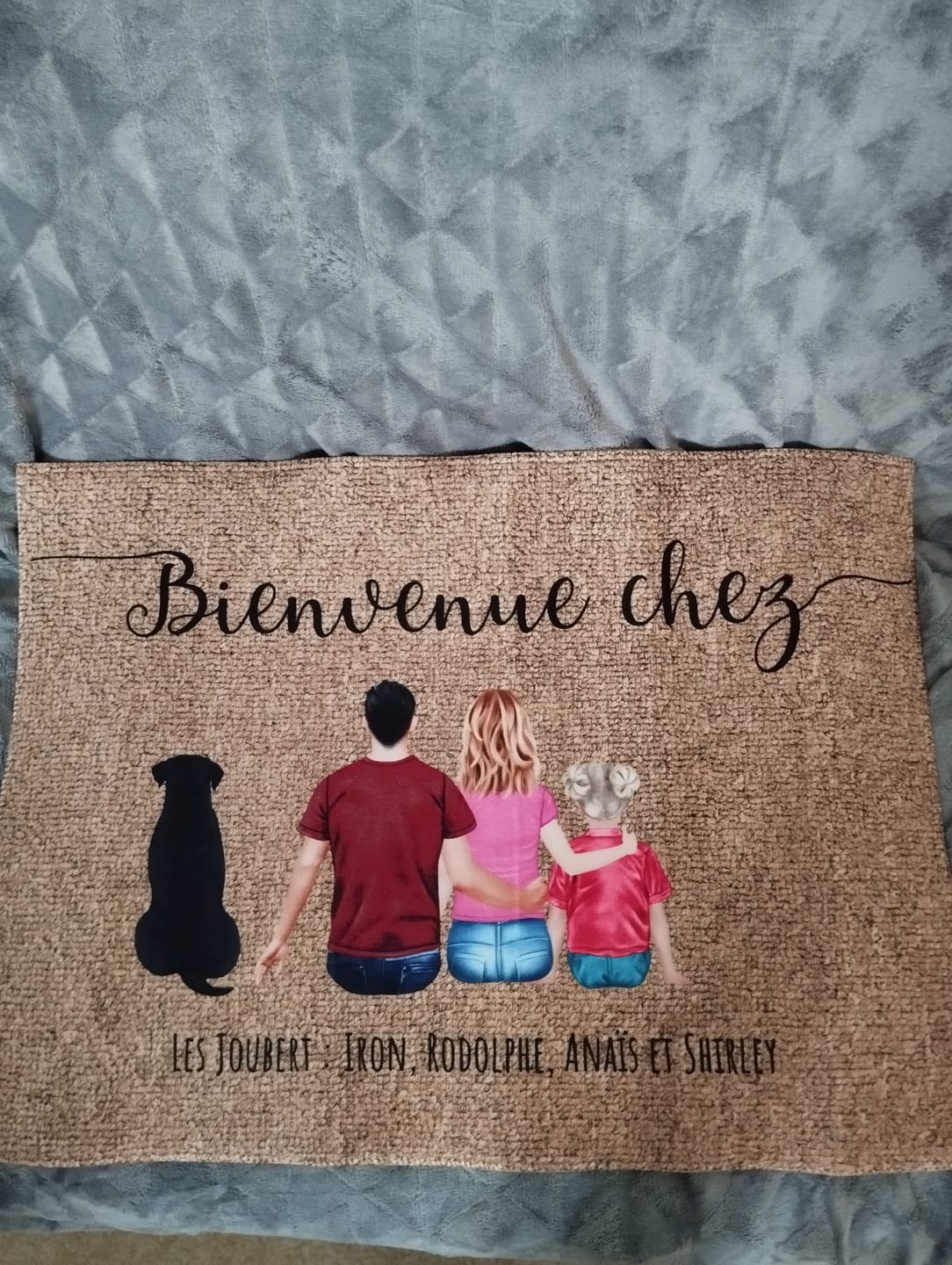 Customer photo review of Famille - Paillasson personnalisé