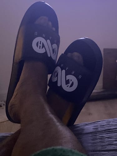 Customer photo review of Personalized Slides shoes, Custom Slides shoes, Soft, Put name or Team name on it, TX-C03400