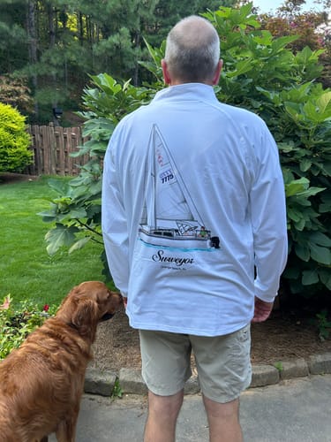 Customer photo review of Men's Custom Quarter Zip Performance Pullover