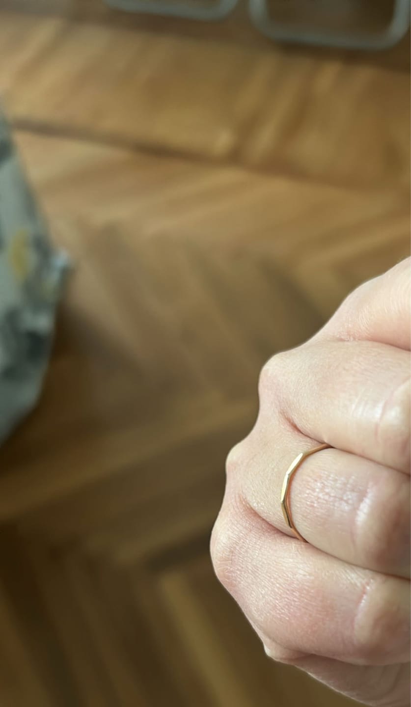 Customer photo review of 14K Gold Stacking Ring