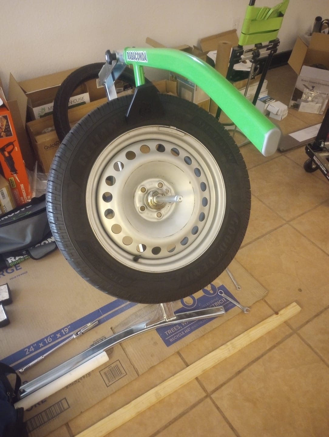 Customer photo review of Standard Duck Head for Street Bike Tire Changer