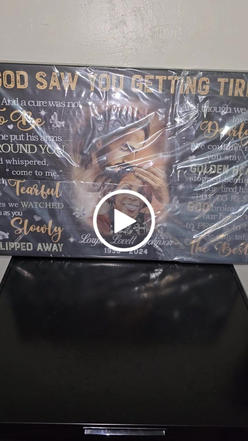 Customer video review of Personalized Canvas Prints, Custom Photo, Memorial Gifts, Sympathy Gifts, Angel Wings I Never Left You Love Dem Canvas