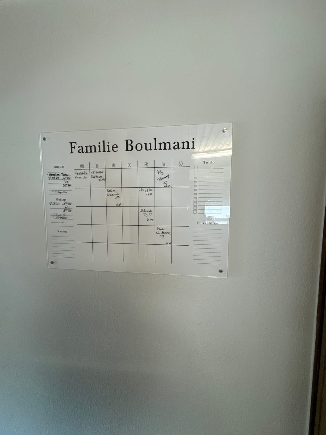 Customer photo review of 3-Namen Familienplaner