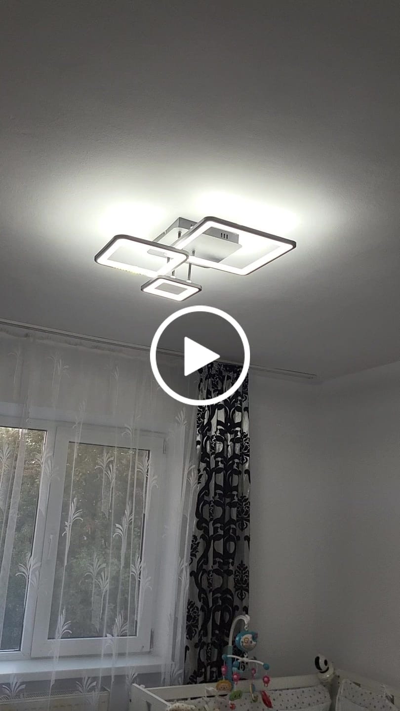 Customer video review of Lustra LED Three Square Black Echivalent 400W Telecomanda