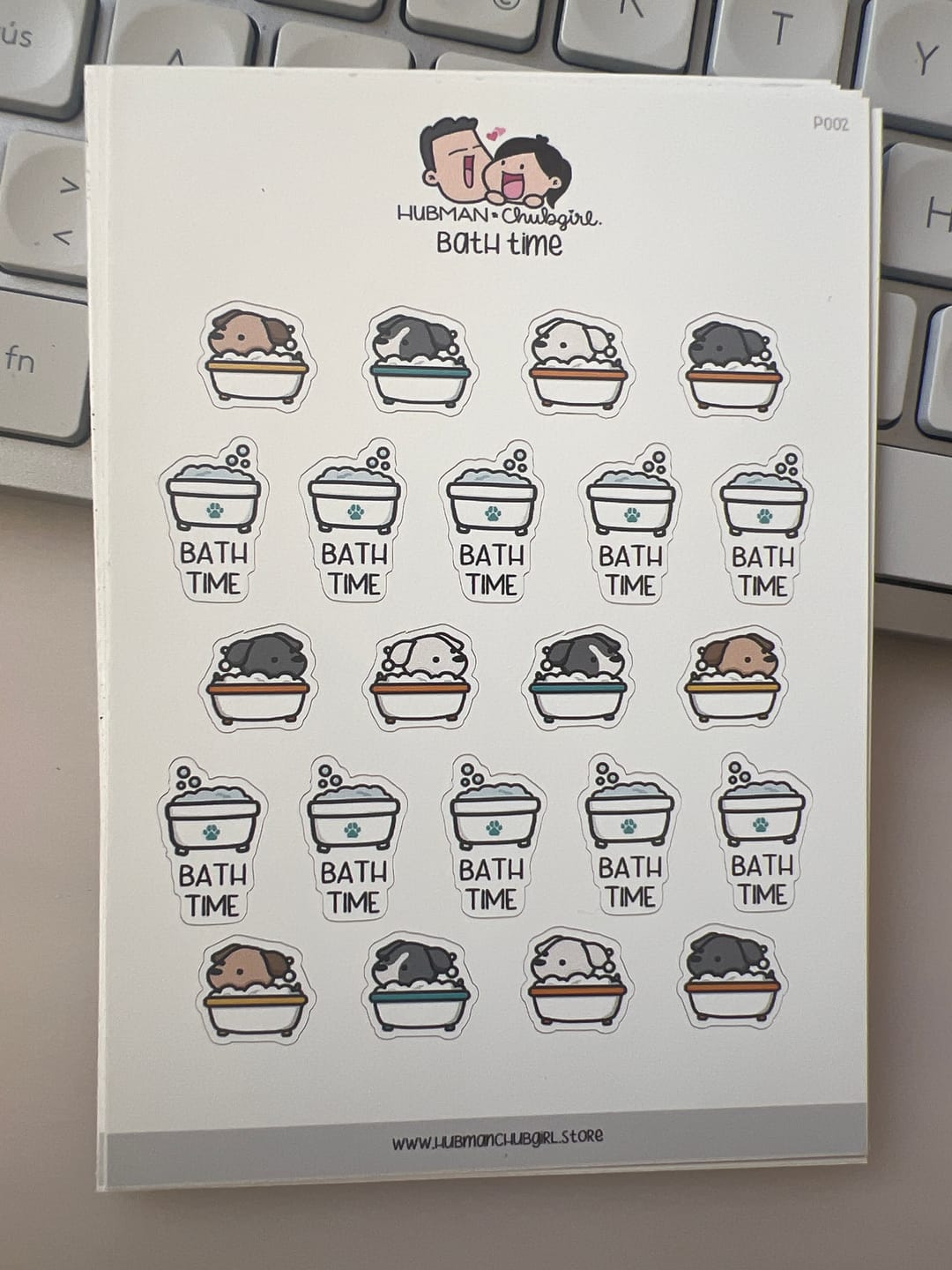 Customer photo review of Bath Time Planner Stickers