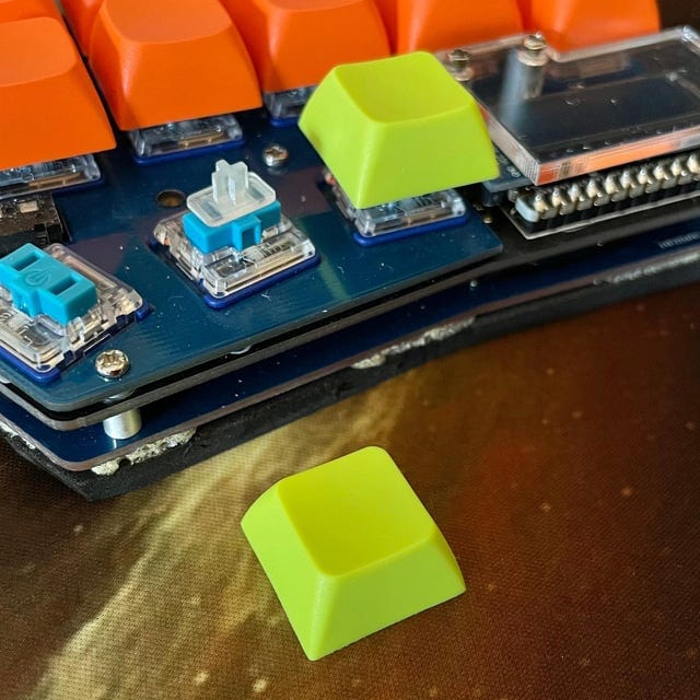 Customer photo review of Choc switch to MX keycap converter (Pack of 10)