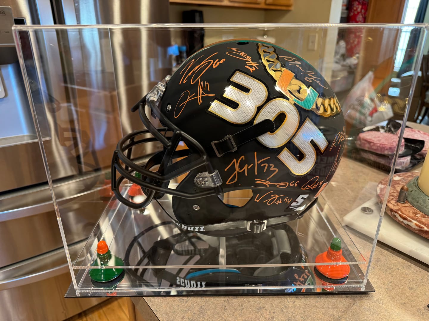 Customer photo review of Acrylic Full Size Football Helmet Display Case - Clear (V44/A002)