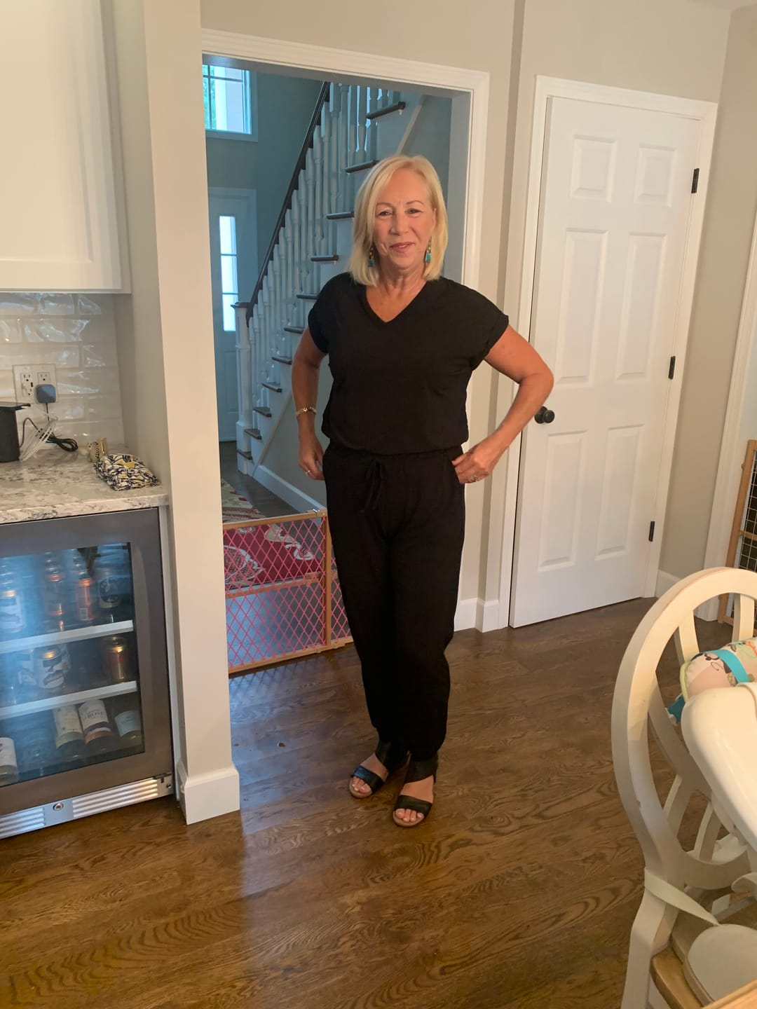 Customer photo review of Brigitte Brianna Blouse Tee & Street Joggers Set (BLACK)