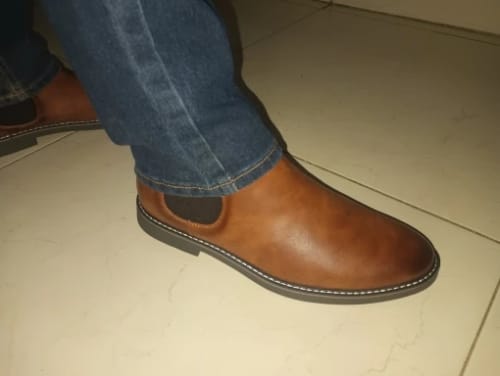 Customer photo review of EZZIO: STEP-IN LEATHER BOOTS