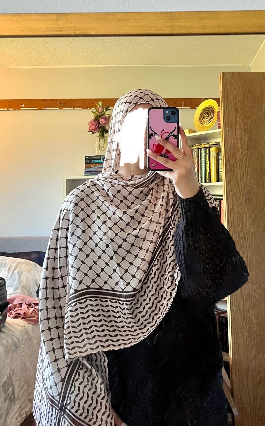 Customer photo review of Keffiyeh Modal Hijab - Brown Print