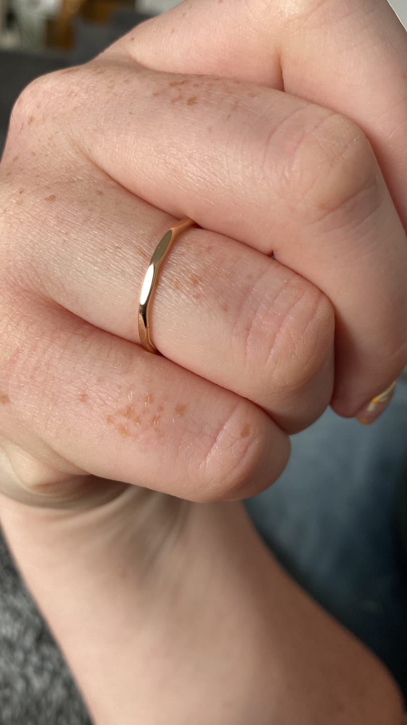 Customer photo review of 14K Gold Stacking Ring