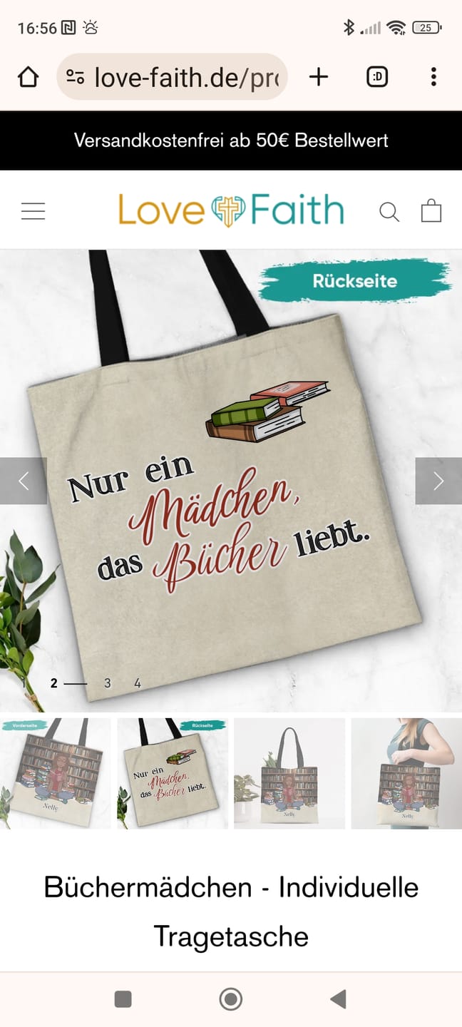 Customer photo review of Büchermädchen - Individuelle Tragetasche