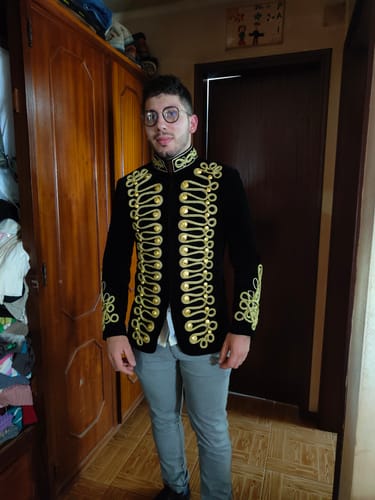 Customer photo review of The Admiral Gold Lace Military Jacket