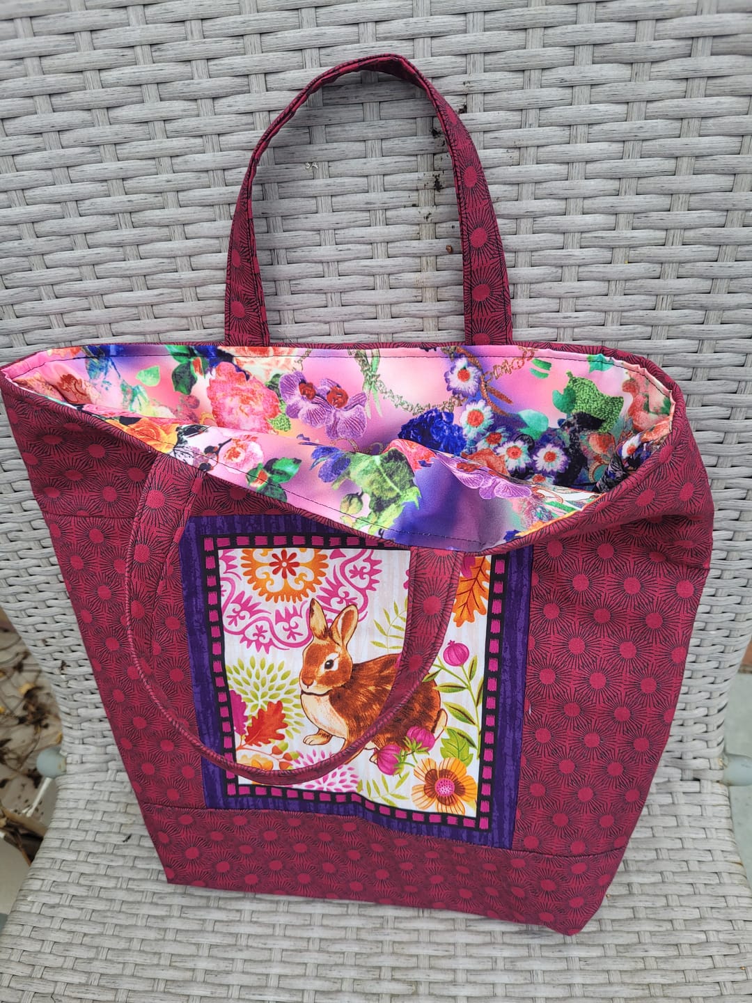 Customer photo review of Pink and Orange Floral Cotton-Touch Polyester Fabric
