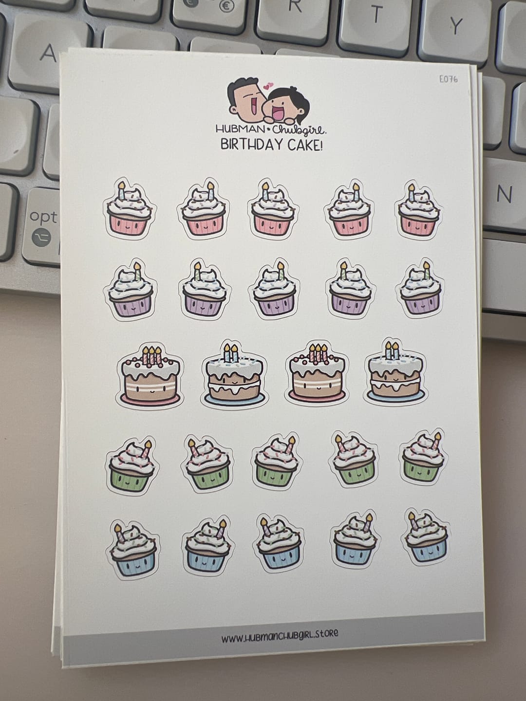 Customer photo review of Birthday Cake! Planner Stickers