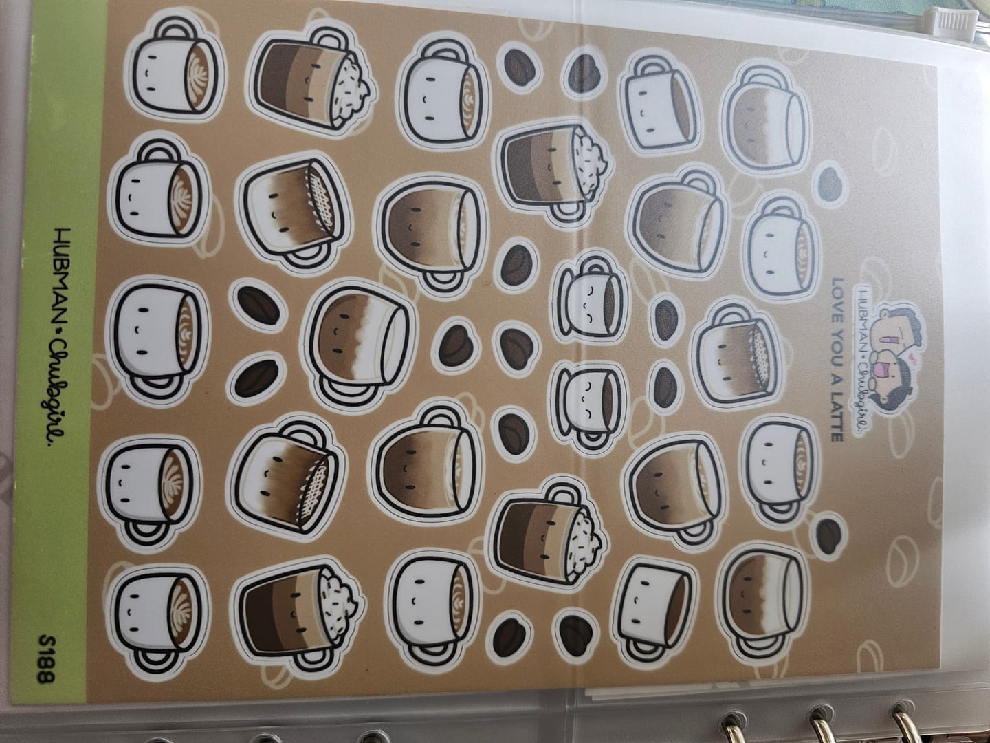 Customer photo review of Love You a Latte Sticker Sheet