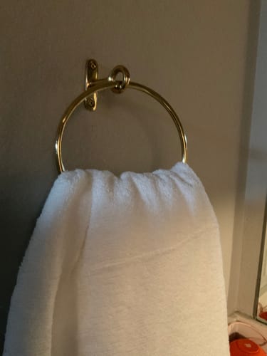 Customer photo review of Brass Minimalist Towel Ring - Polished