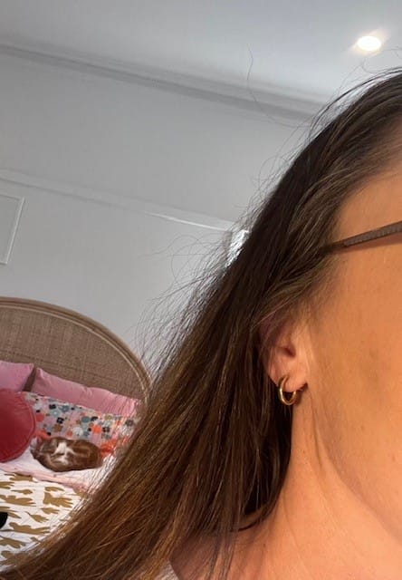 Customer photo review of Perfect Small Hoops