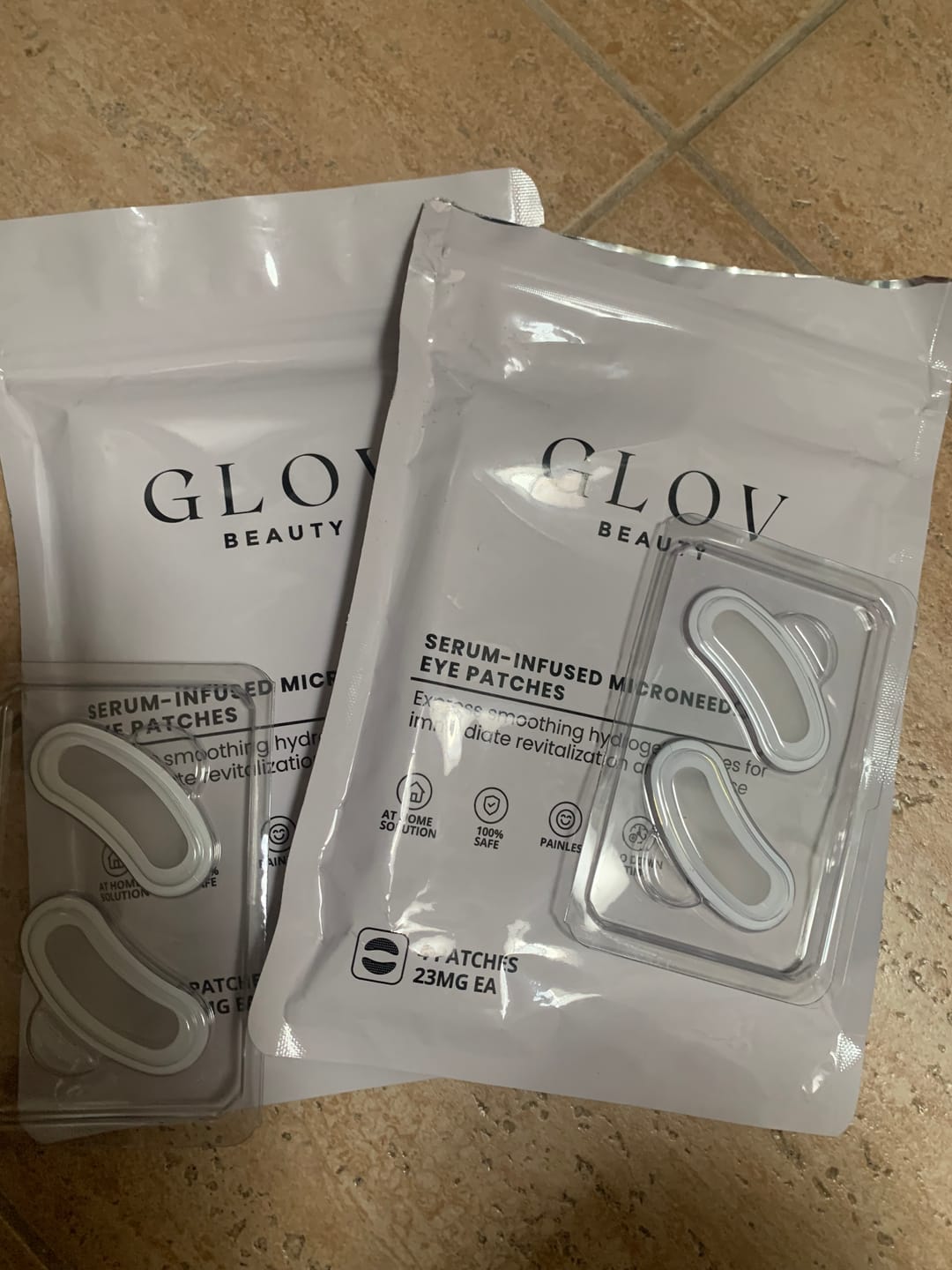 Customer photo review of Glov Serum-Infused Microneedle Eye Patches