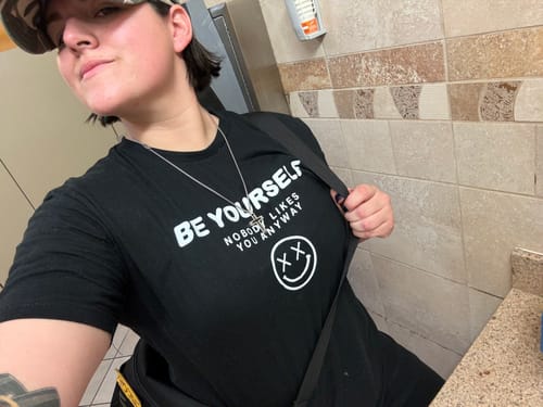 Customer photo review of Salty Savage Unisex “BE YOURSELF NOBODY LIKES YOU ANYWAY” Tee