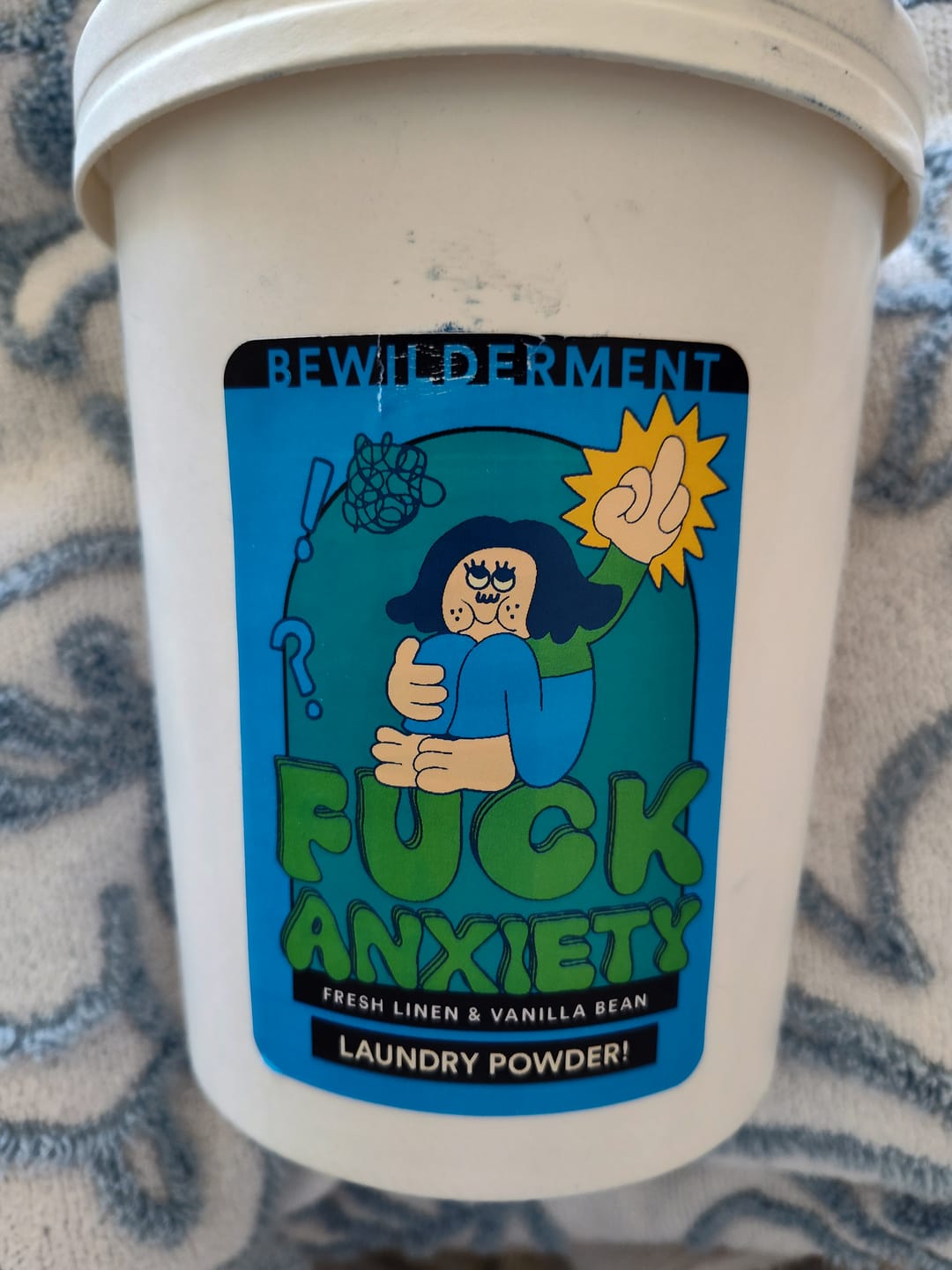 Customer photo review of Fuck Anxiety - Laundry Soap Powder