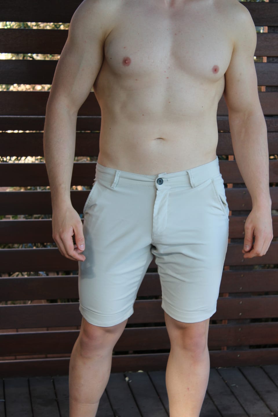 Customer photo review of Ultra-Stretch 9” Chino Shorts - Cream