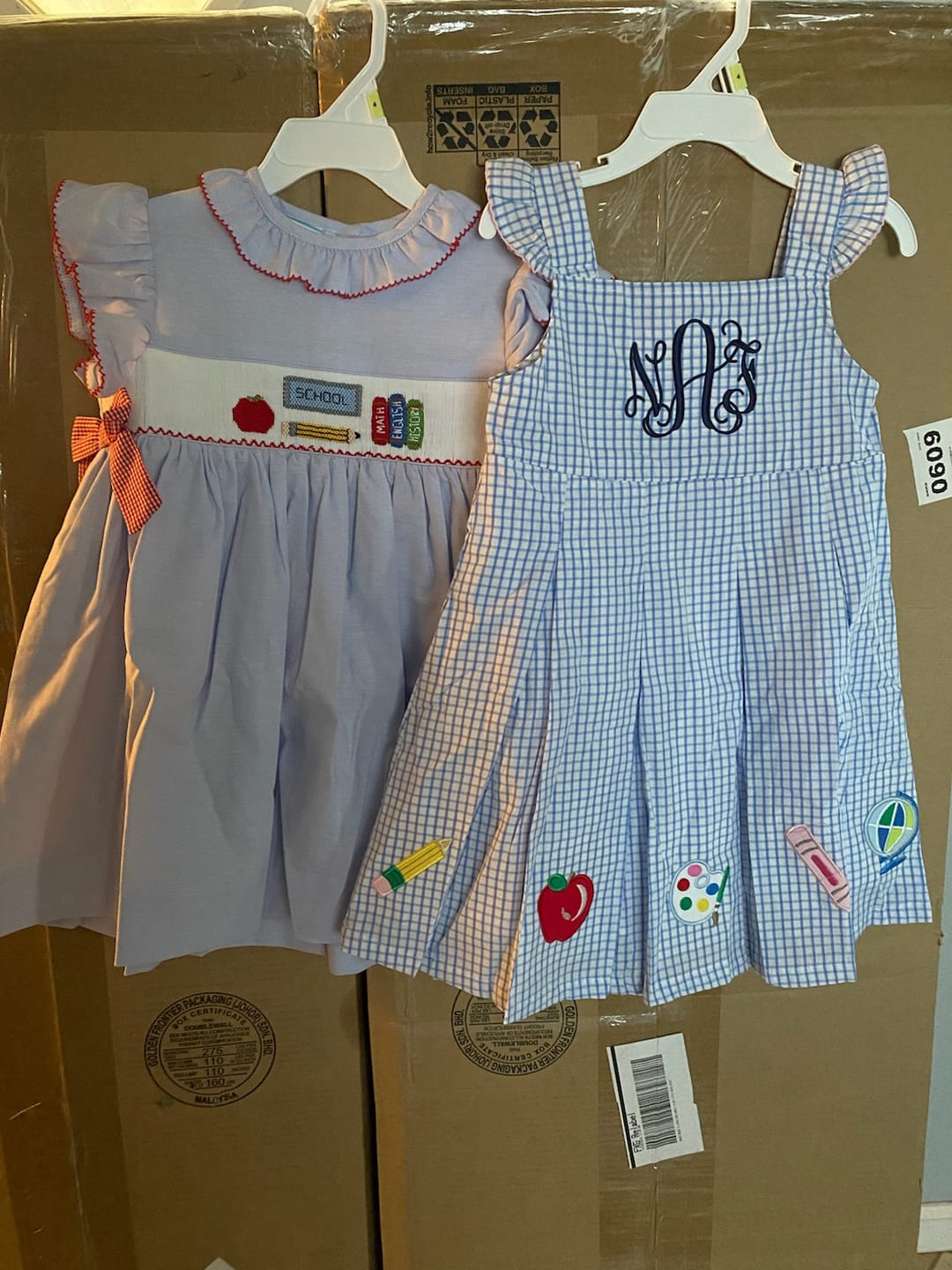 Customer photo review of Back To School Blue Windowpane Chloe Dress